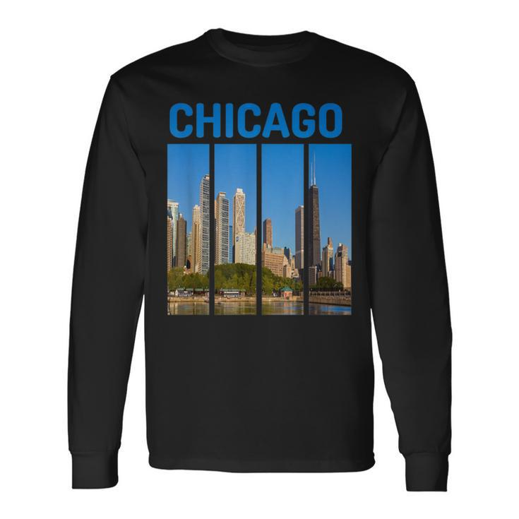 Downtown Chicago Skyline Souvenirs State Illinois Long Sleeve T-Shirt
