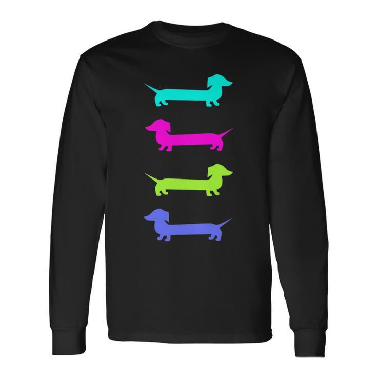 Doxie Lover Brightly Colored Dachshunds Long Sleeve T-Shirt