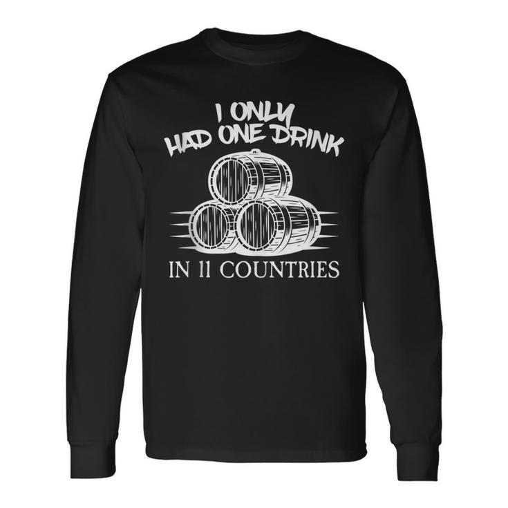 Drinking Around The World Adult Vacation Showcase 11 Country Long Sleeve T-Shirt