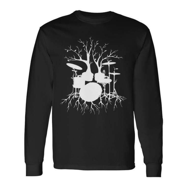 Drum Set Tree For Drummer Musician Live The Beat Long Sleeve T-Shirt