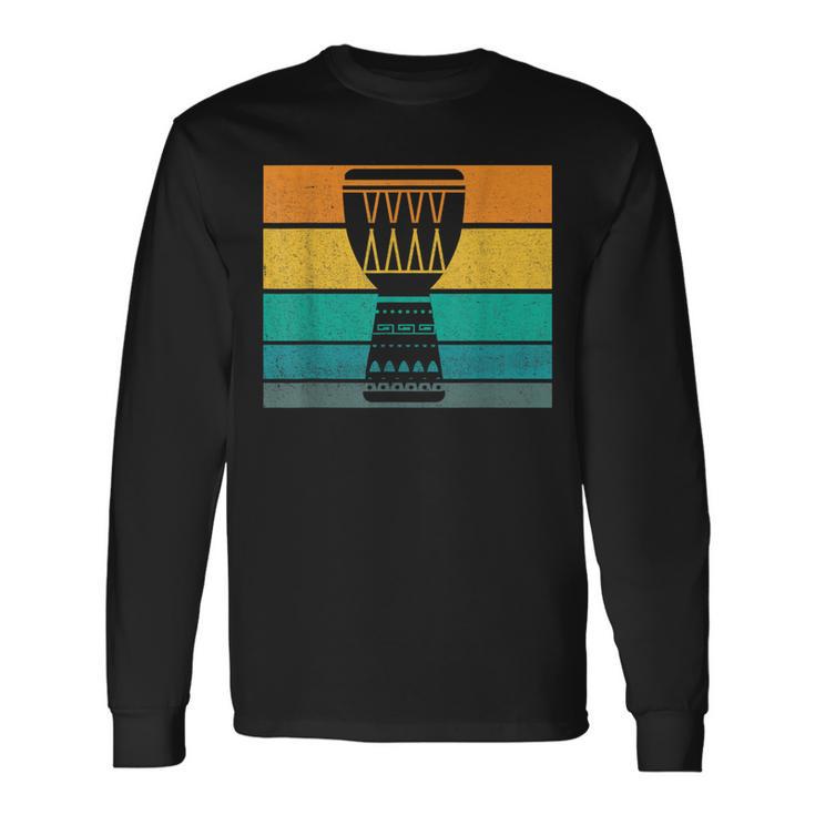 Drummer Retro African Drum Drumming Djembe Player Djembe Long Sleeve T-Shirt