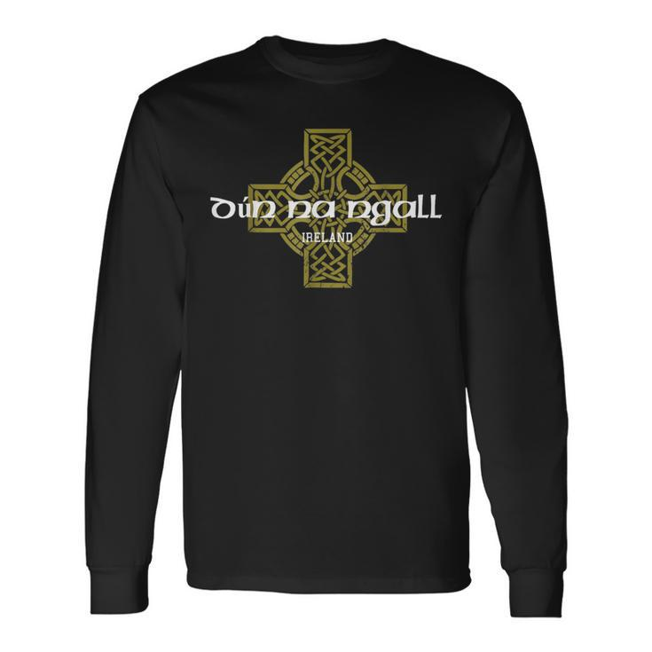 Dun Na Ngall Donegal Ireland Vintage Celtic Cross Long Sleeve T-Shirt