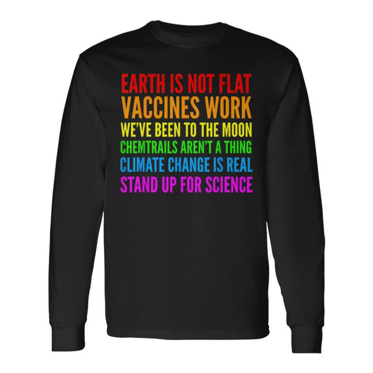 Earth Not Flat Climate Change Real Vaccine Work Long Sleeve T-Shirt Gifts ideas