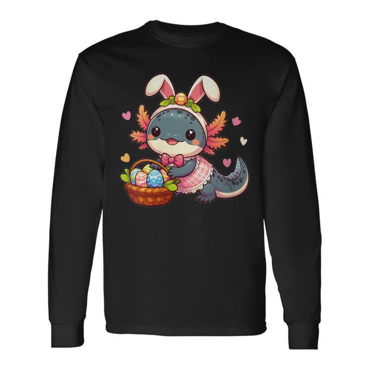 Easter Axolotl Bunny_Ears Eggs Boys And Girls Long Sleeve T-Shirt Gifts ideas