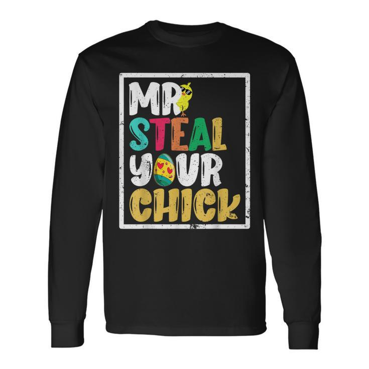 Easter Boys Toddlers Mr Steal Your Chick Spring Humor Long Sleeve T-Shirt