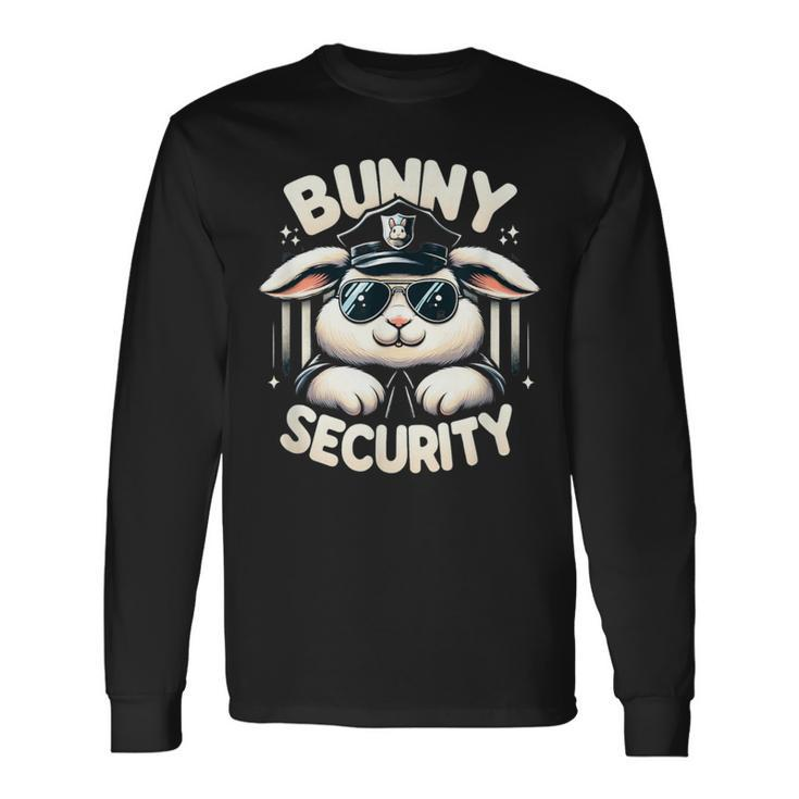 Easter Bunny Security Guard Cute & Egg Hunt Long Sleeve T-Shirt