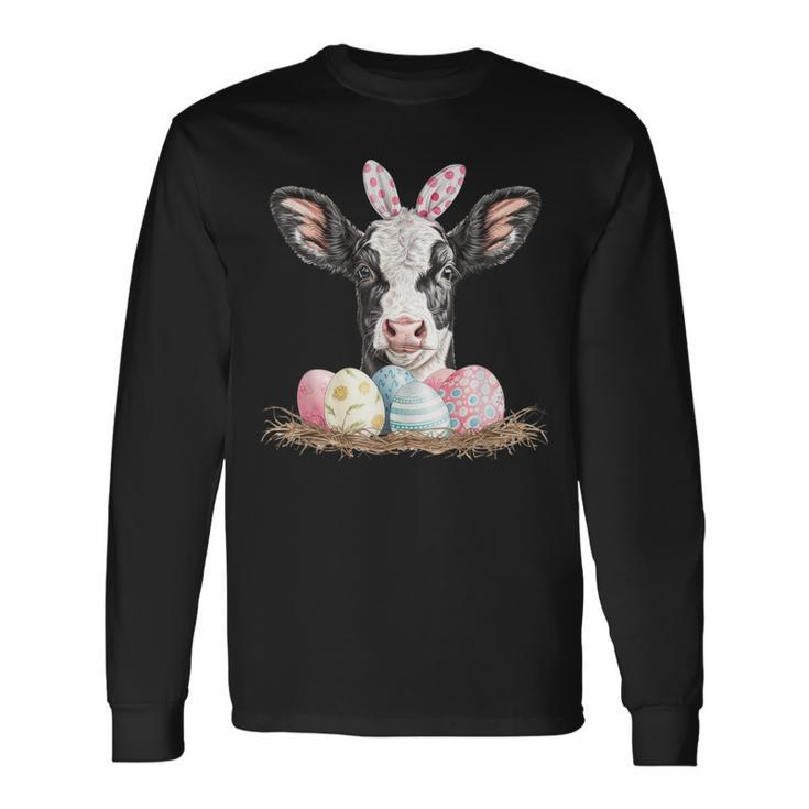 Easter Day Cow Easter Cow Easter Egg Long Sleeve T-Shirt