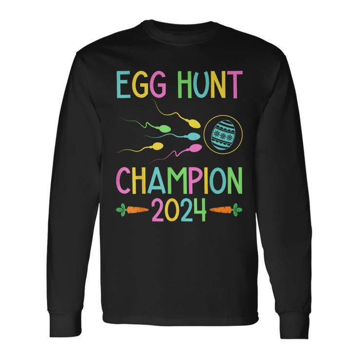 Easter Egg Hunt Champion Dad Pregnancy Announcement Long Sleeve T-Shirt