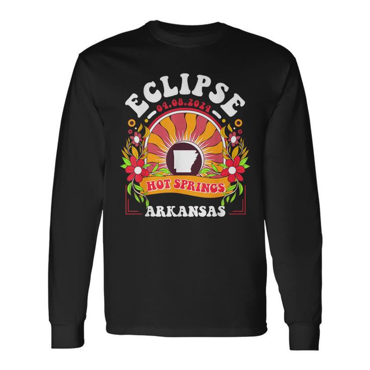 Eclipse 2024 Hot Springs Arkansas Total Solar Eclipse Long Sleeve T-Shirt