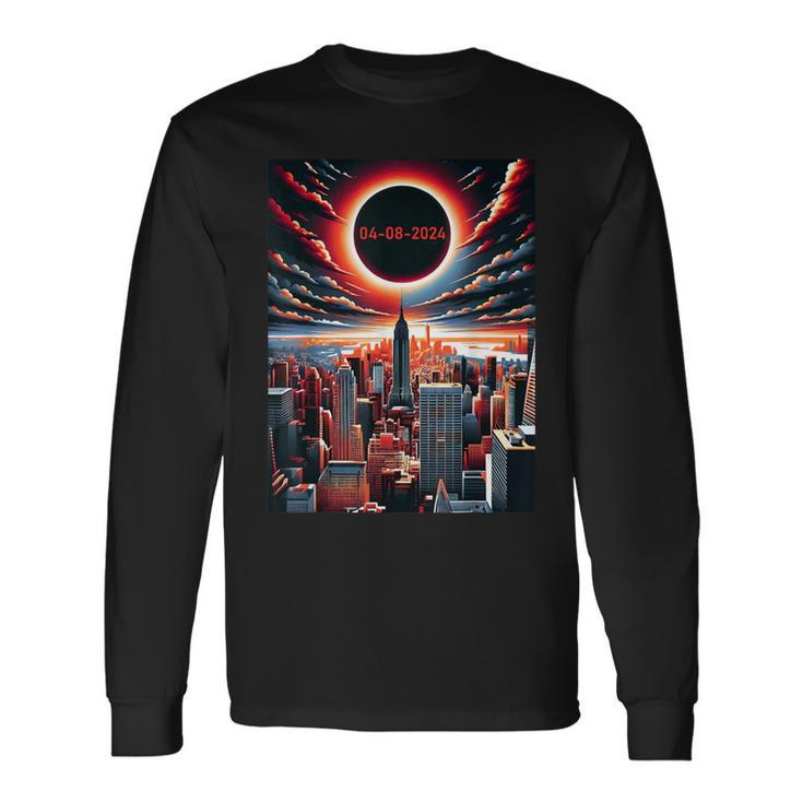 Eclipse 2024 New York 8 April 2024 Total Solar Eclipse Long Sleeve T-Shirt Gifts ideas