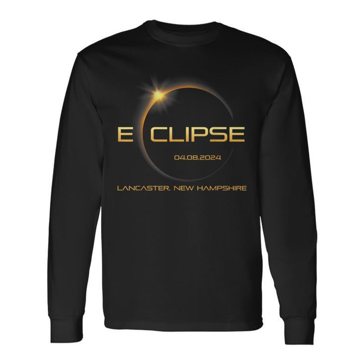 Eclipse 2024 Totality Eclipse Solar Lancaster New Hampshire Long Sleeve T-Shirt