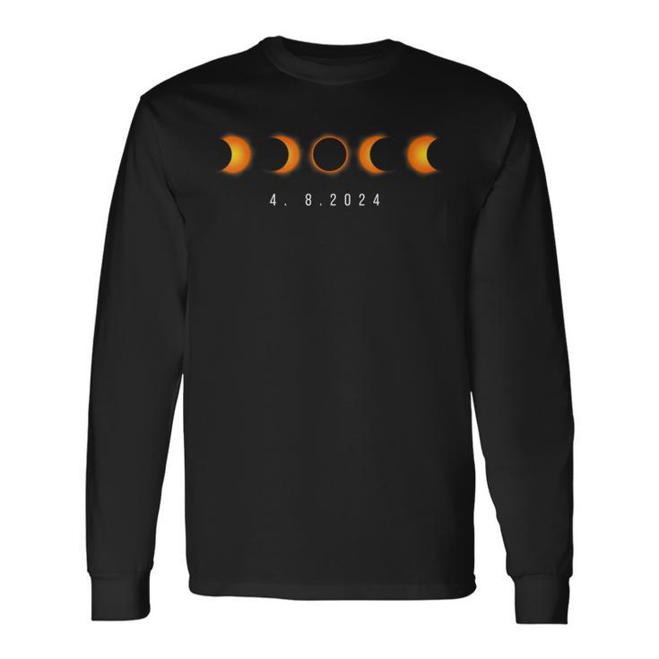 Eclipse 482024 Total Solar Eclipse Astronomy Space Long Sleeve T-Shirt