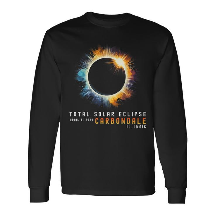 Eclipse Solar Total April 8 2024 Carbondale Illinois Eclipse Long Sleeve T-Shirt