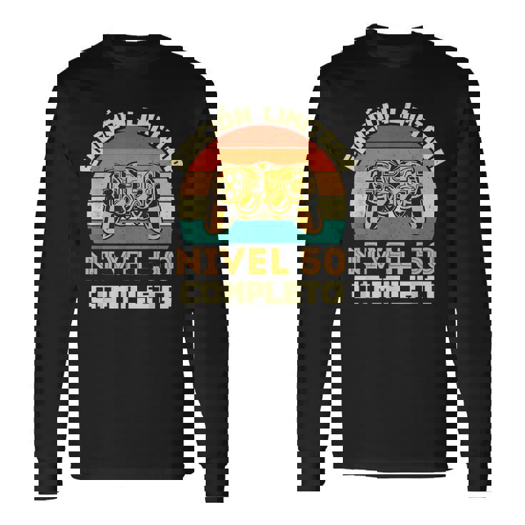 Edición Limitada Nivel 50 Completo Gamer Cumpleaños 50 Años Camiseta de manga larga