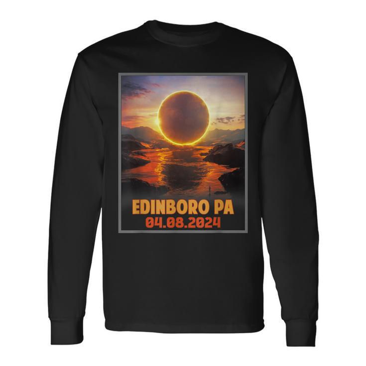 Edinboro Pa Total Solar Eclipse 2024 Long Sleeve T-Shirt