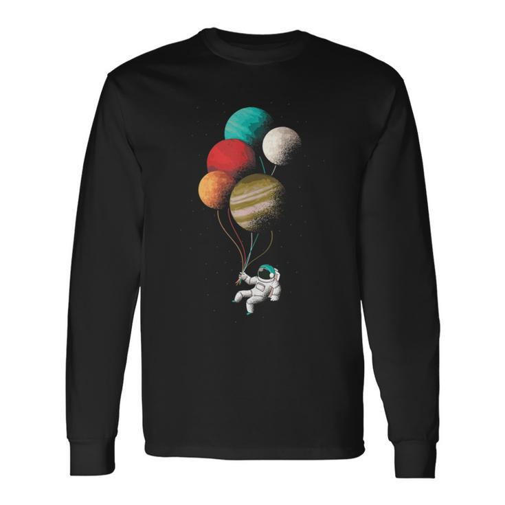 Edm Astronaut Balloon Dance Rave Music Festival Long Sleeve T-Shirt