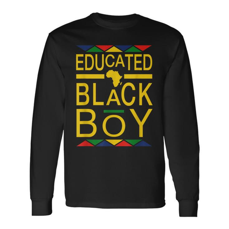 Educated Black Boy Dashiki Print African Pride Long Sleeve T-Shirt