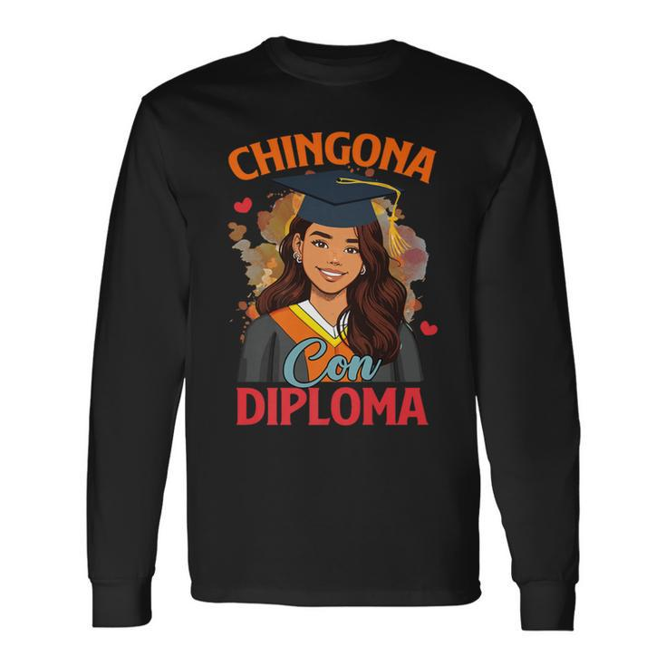 Educated Latina Graduation Day Grad Si Se Pudo Class Of 2024 Long Sleeve T-Shirt