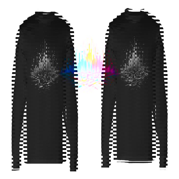 Égaliseur De Musique Colorée Techno Trance T-shirt à manches longues