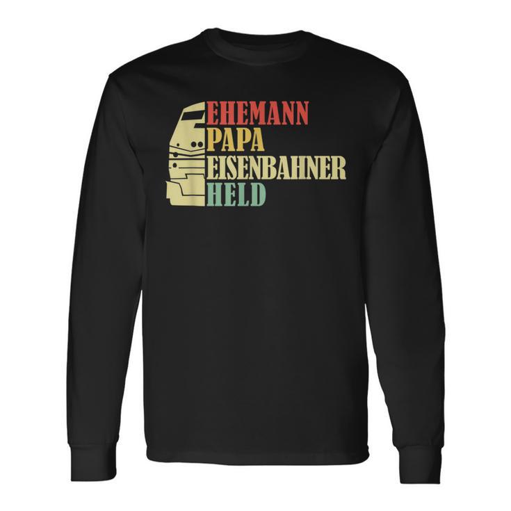 Ehemann Papa Eisenbahner Heldater Langarmshirts Geschenkideen