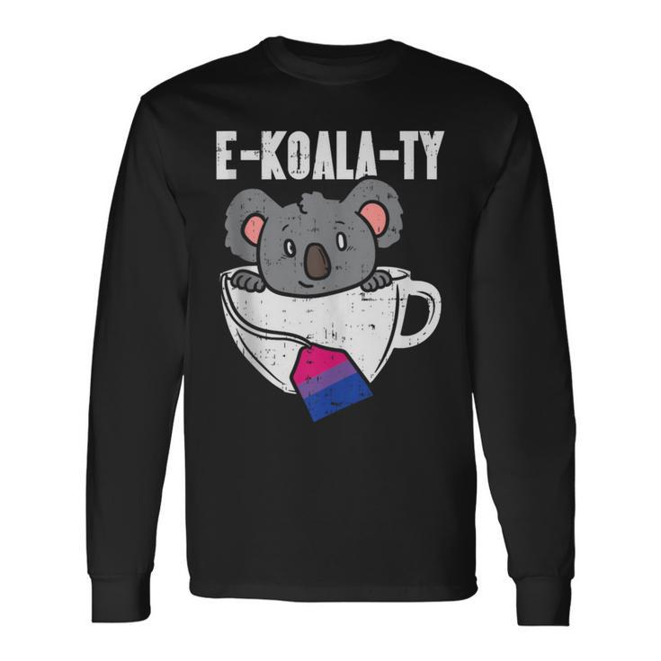 Ekoalaty Bisexual Pride Flag Equality Animal Lgbtq Bi Long Sleeve T-Shirt