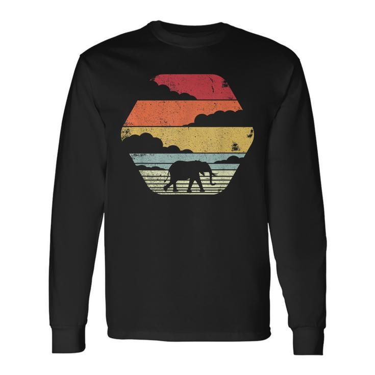 Elephant Retro Style Long Sleeve T-Shirt