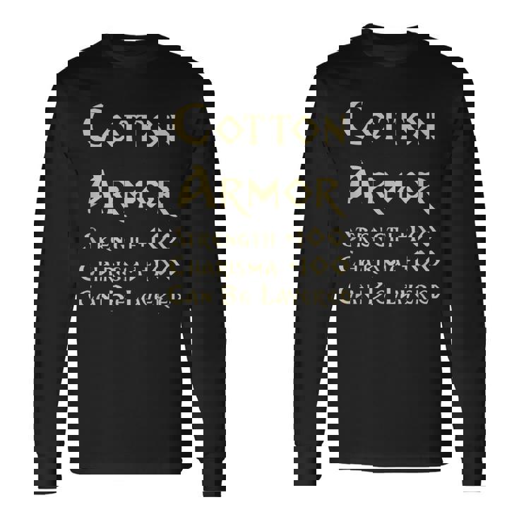En Coton Armure Statistiques Drôles D'équipement De Jeu Rpg T-shirt à manches longues