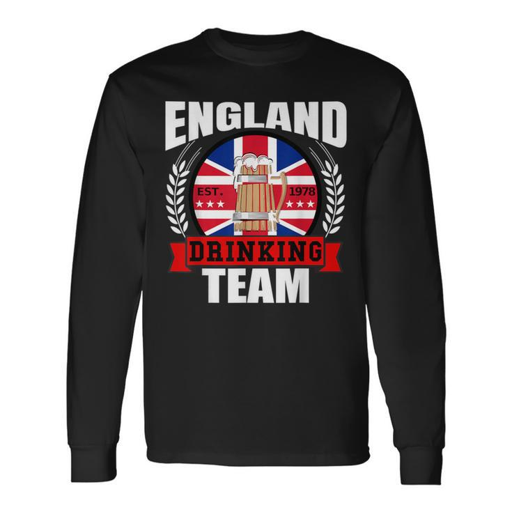England Drinking Team English Uk Flag Beer Party Long Sleeve T-Shirt