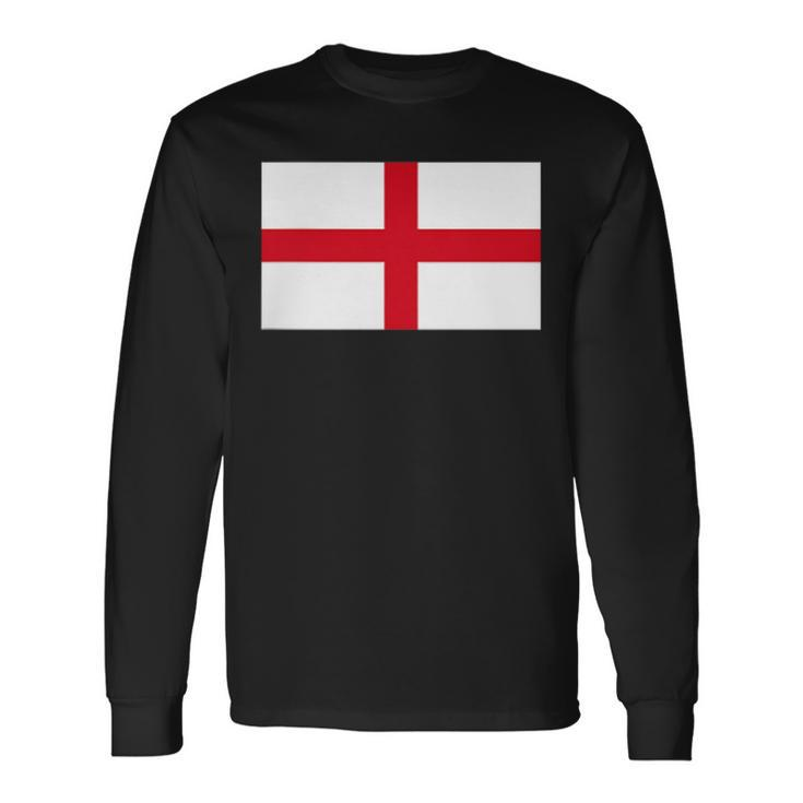 England Flag British Uk English Cross Flags Women Long Sleeve T-Shirt