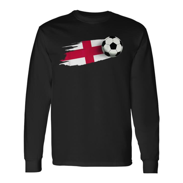 England Flag Jersey England Soccer Team England Long Sleeve T-Shirt