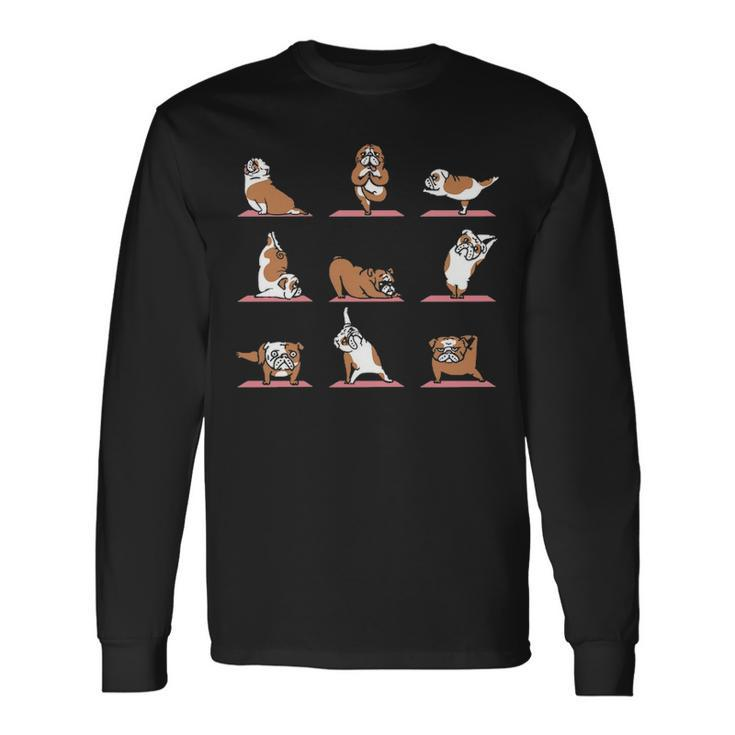 English Bulldog Yoga Long Sleeve T-Shirt