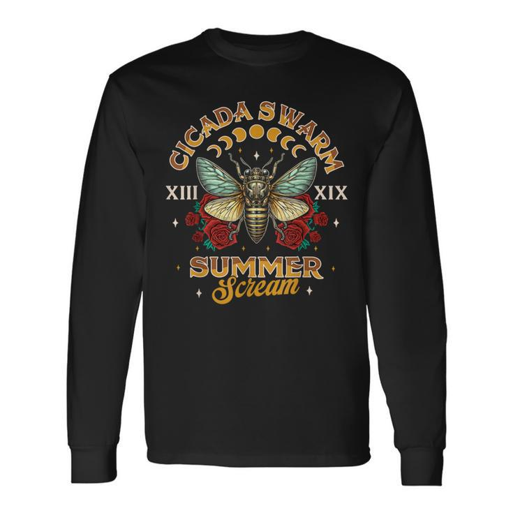 Entomology Cicada Lover 2024 Cicada Swarm Summer Scream Long Sleeve T-Shirt