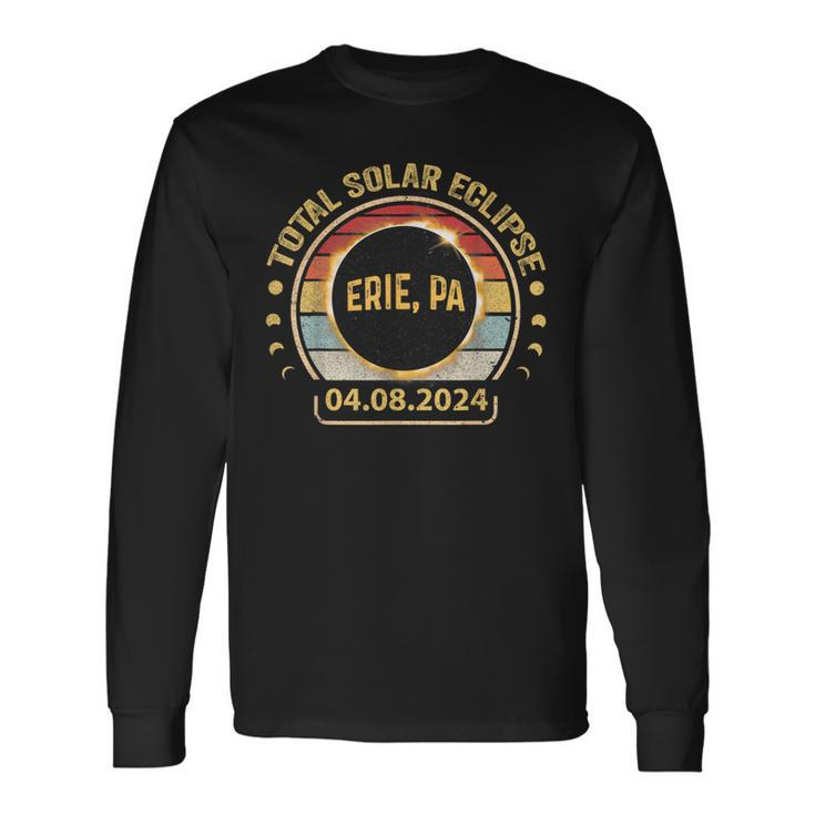 Erie Pa Pennsylvania Total Solar Eclipse Party 2024 Totality Long Sleeve T-Shirt