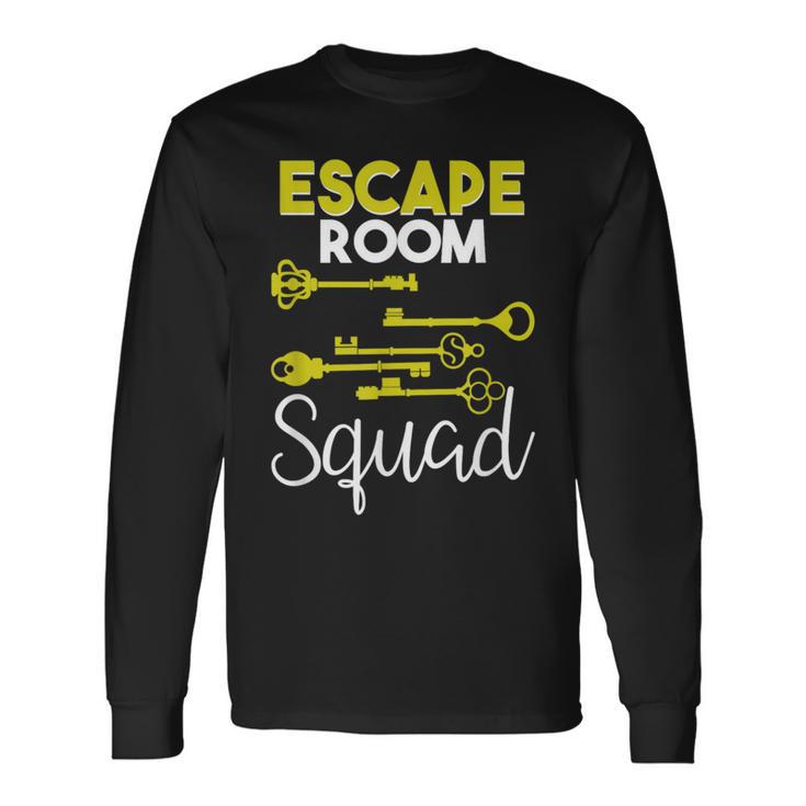 Escape Room Squad Vintage Key Lock Team Crew Long Sleeve T-Shirt