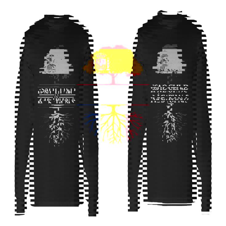 Español Cultivado Con Raíces Rumanas Rumania Camiseta de manga larga