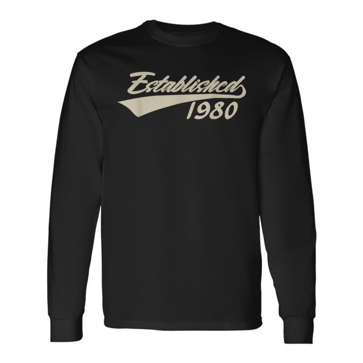 Established 1980 44 Years Old Bday 44Th Birthday Women Long Sleeve T-Shirt Gifts ideas