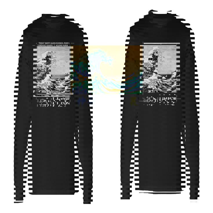 Estilo Estético De La Gran Ola De Kanagawa Camiseta de manga larga