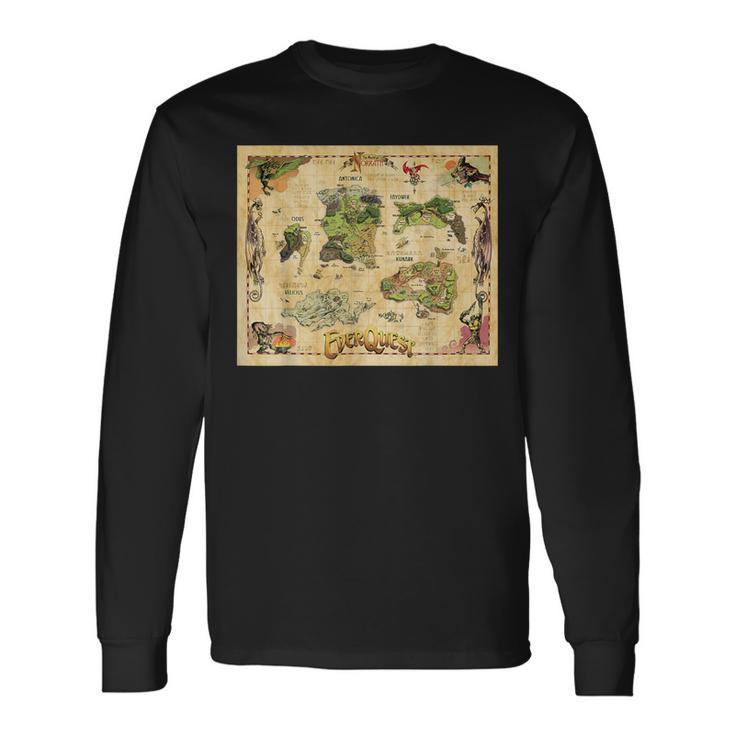 Everquest World Of Norrath Map Long Sleeve T-Shirt