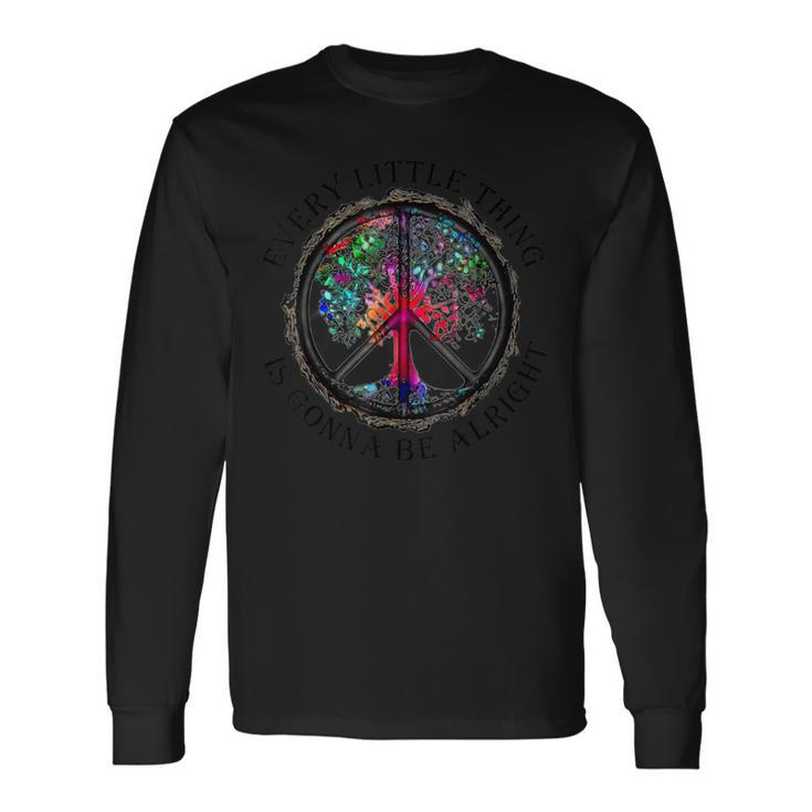 Every Little Thing Is Gonna Be Alright Yoga Tree Root Color Long Sleeve T-Shirt