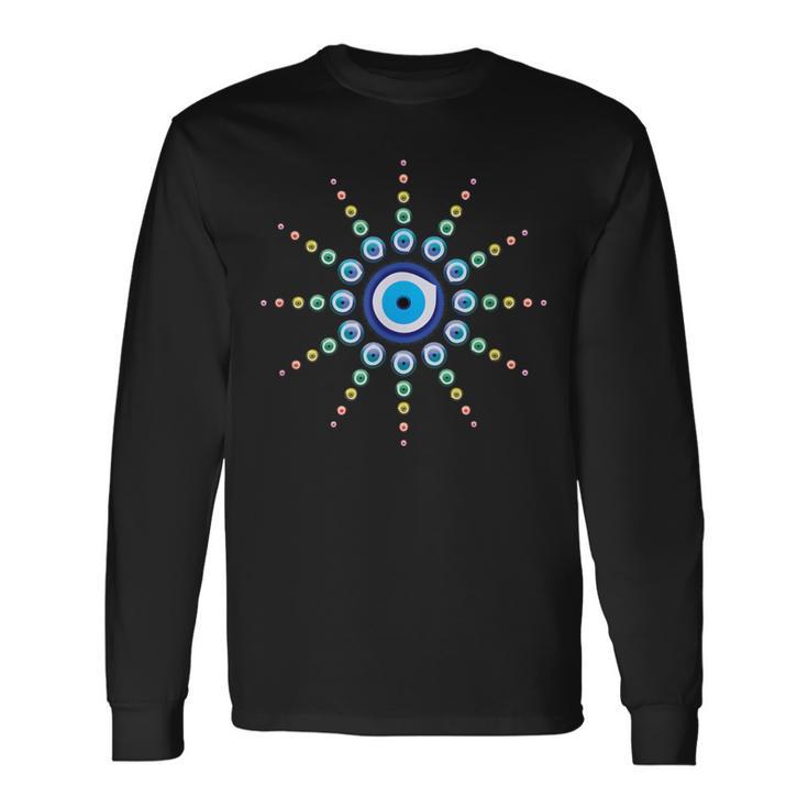 Evil Eye Protection Greek Turkish Nazar Charm Graphic Long Sleeve T-Shirt