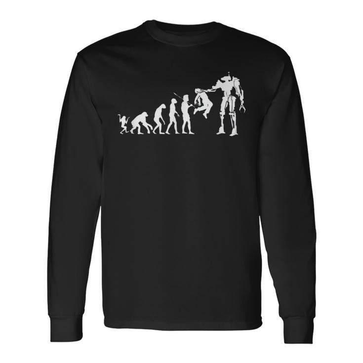 Evolving Future Humans And Robots Dystopian Tech Evolution Long Sleeve T-Shirt Gifts ideas