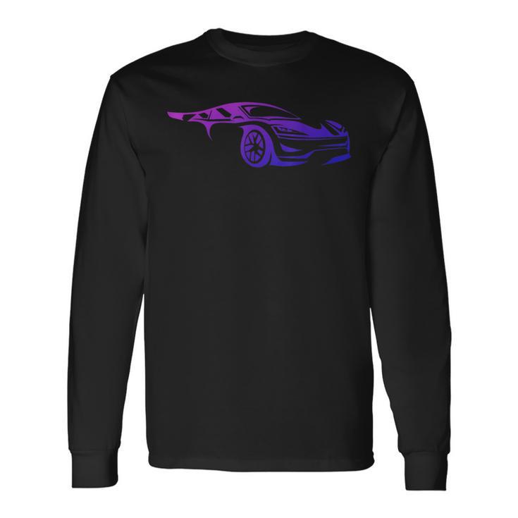 Exotic Supercar Silhouette Turbo Sports Car Long Sleeve T-Shirt