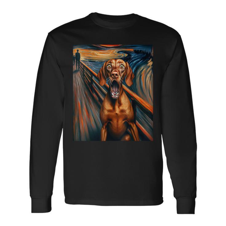 Expressionist Artsy Vizsla Dog Artistic Vizsla Long Sleeve T-Shirt