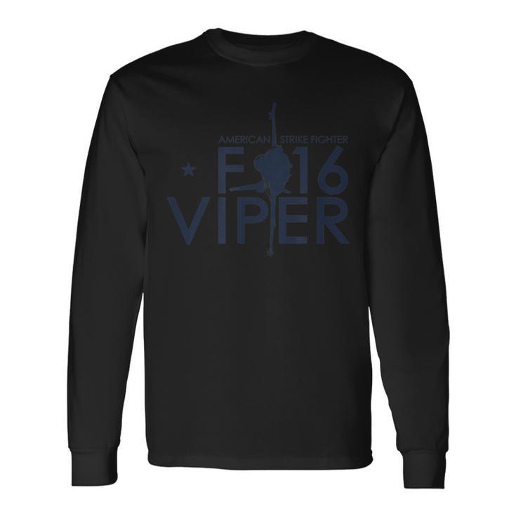 F-16 Viper Motiv Herren Langarmshirts, Grafik-Design in Schwarz Geschenkideen