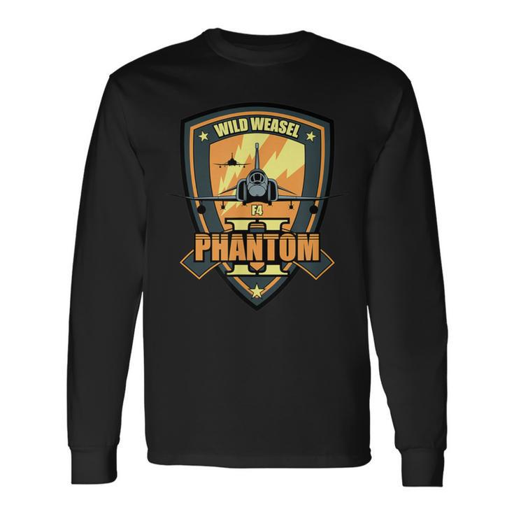 F4 Phantom Ii Wild Weasel Us Military Jet Veteran Day Xmas Long Sleeve T-Shirt