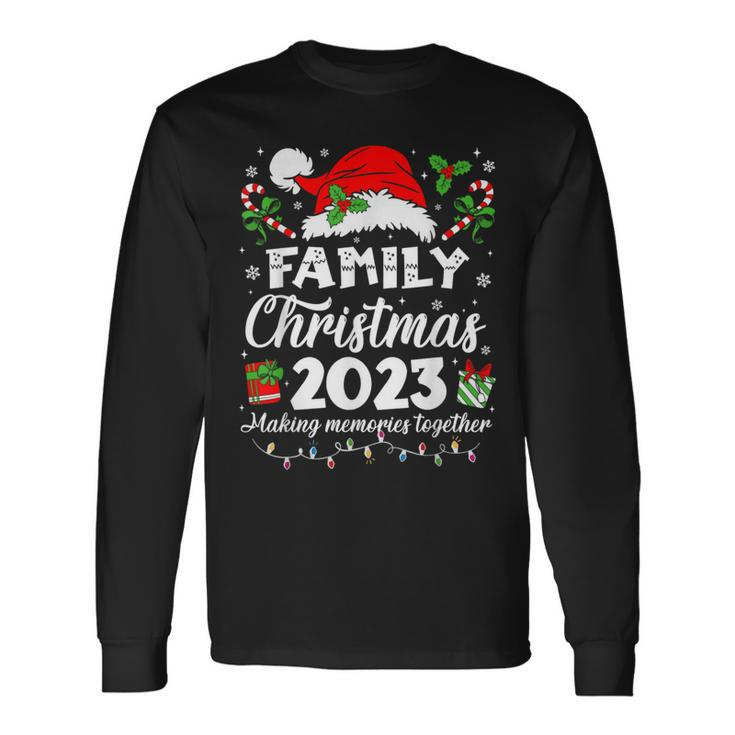 Family Christmas 2023 Pajamas Matching Squad Santa Elf Xmas Long Sleeve T-Shirt