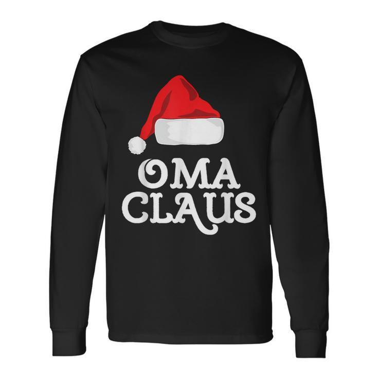 Family Oma Claus Christmas Santa's Hat Pajama Matching Long Sleeve T-Shirt