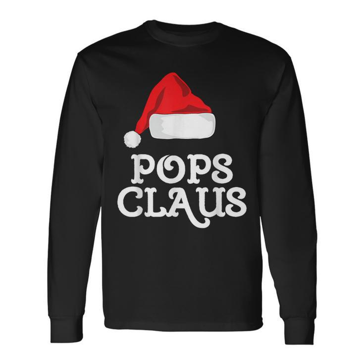 Family Pops Claus Christmas Santa's Hat Matching Pajama Long Sleeve T-Shirt