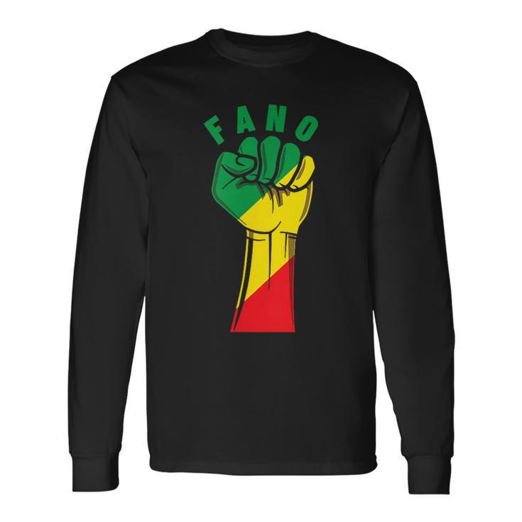 Fano Fist With The Ethiopian Flag Long Sleeve T-Shirt