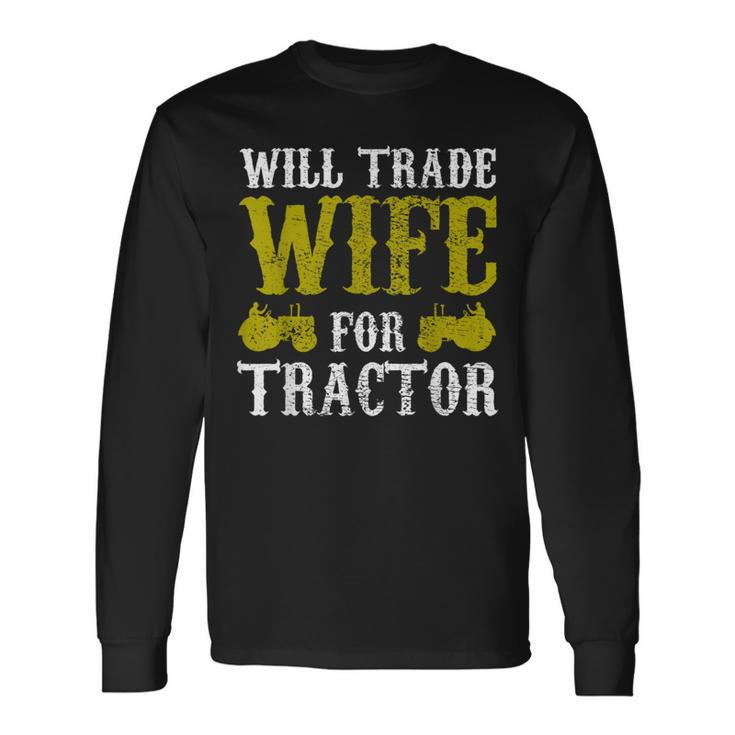 Farmer Tractor Rancher Tractors Lover Vintage Long Sleeve T-Shirt